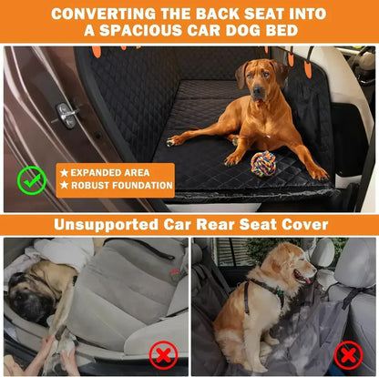 6-In-1 Dog Car Seat Cover for Back Seat, Waterproof Dog Car Hammock with Mesh Window, Non-Slip Pet Backseat Protector for Cars, Trucks and Suvs