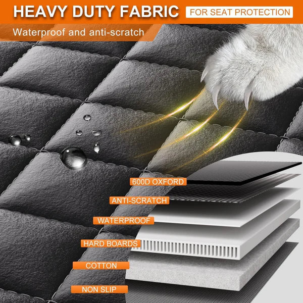 6-In-1 Dog Car Seat Cover for Back Seat, Waterproof Dog Car Hammock with Mesh Window, Non-Slip Pet Backseat Protector for Cars, Trucks and Suvs