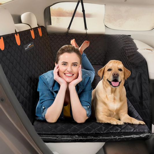 6-In-1 Dog Car Seat Cover for Back Seat, Waterproof Dog Car Hammock with Mesh Window, Non-Slip Pet Backseat Protector for Cars, Trucks and Suvs